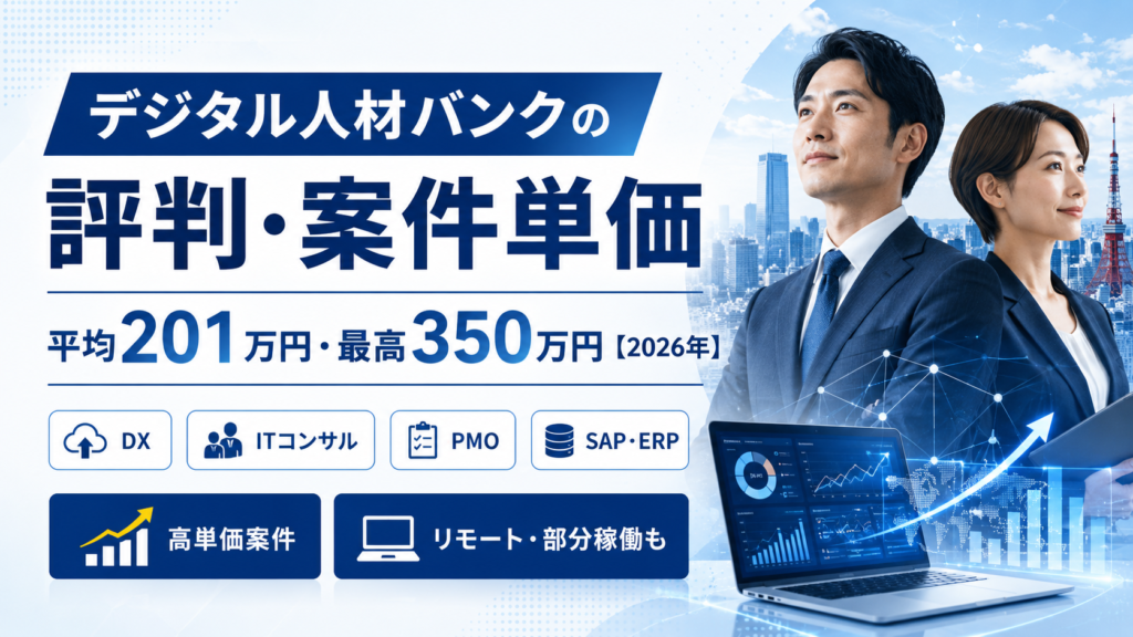 デジタル人材バンクの評判・案件単価｜平均201万円・最高350万円【2026年】