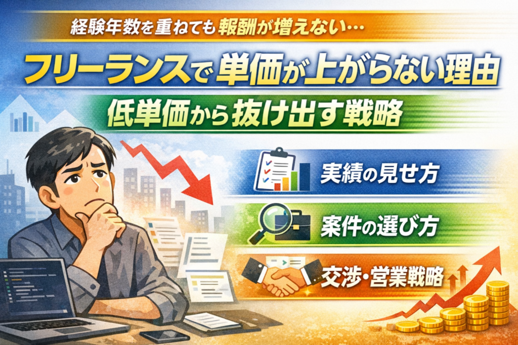 フリーランスで単価が上がらない理由｜低単価から抜け出す戦略の画像