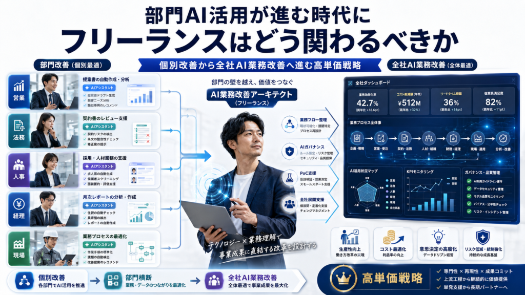 部門AI活用が進む時代フリーランスはどうかかわるべきか