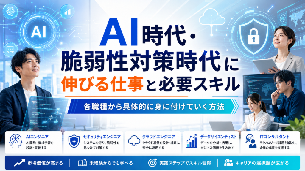 AI時代、脆弱対策時代に伸びる仕事必要スキル