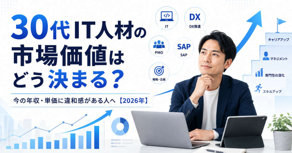 30代IT人材の市場価値と年収・単価のキャリアアップ 30代IT人材の市場価値と年収・単価のキャリアアップを考えるITエンジニア