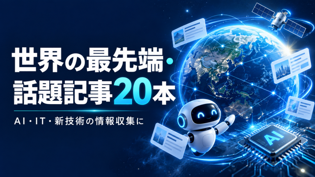 世界の最先端・話題記事20本｜AI・IT・新技術の情報収集